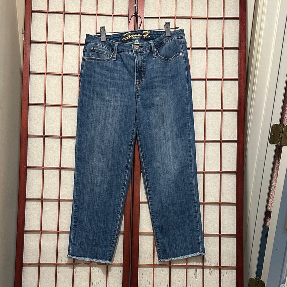 Seven7 Women's Straight Leg Jeans in Deep Blue